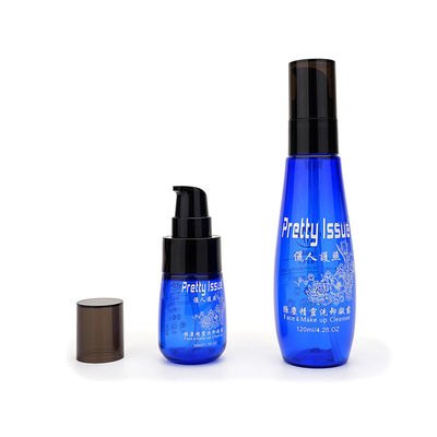 بطری پمپ پلاستیکی مراقبت از پوست قابل بازیافت خالی 30ml 120ml آبی رنگ