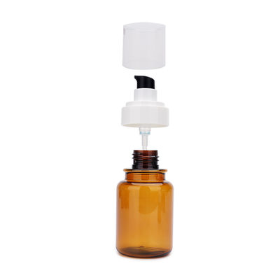 بطری های پمپ پلاستیکی OEM PETG Amber 40ml 60ml 100ml 130ml