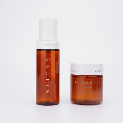بطری های پلاستیکی SGS Amber لوازم آرایشی و بهداشتی 100ml 80ml بطری لوسیون تونر PET با پمپ